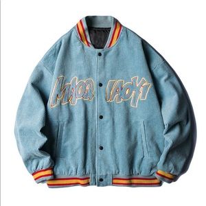 BRAND NEW Aelfric Eden Vintage Letter Embroidery Varsity Jacket